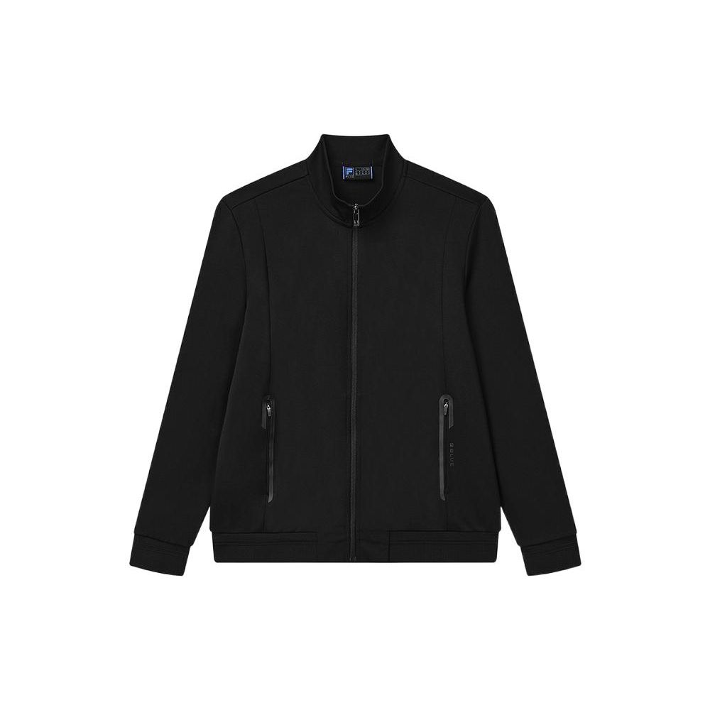 Fila Solid Lightweight Casual Zip Jacket Men Jackets Black F11M222501F-BK