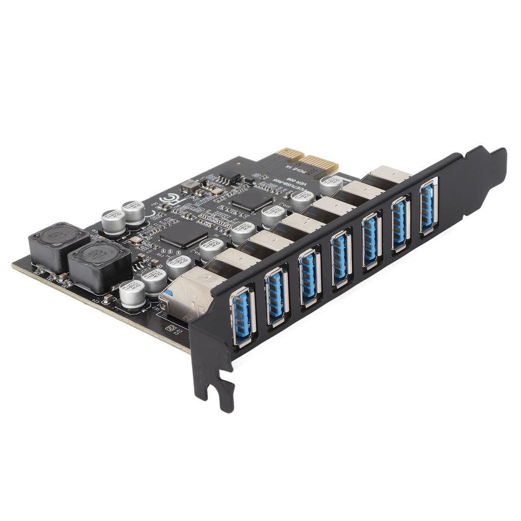 7 Port PCIE Expansion Card 7 Ports USB 3.2 GEN1 5Gbps High Speed Transmission Stable Power USB 3.2 GEN1 Front Expansion