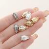 4PCS/lot 8x14MM 14K 18K Gold Color Brass 2 Holes Lily Flower Charms Bead Pendants High Quality DIY Jewelry Making Accessories