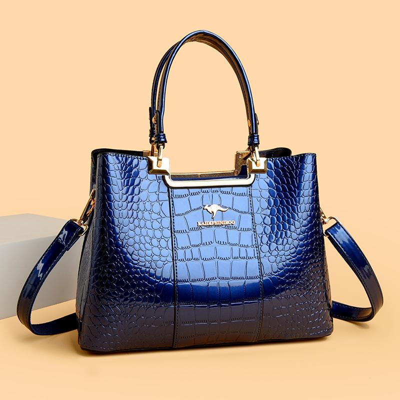 Luxury Crocodile Pattern Handbag Women Large Capacity Shoulder Ba PU Leather Top-handle Bag Brands Crossbody Totes Sac A Main