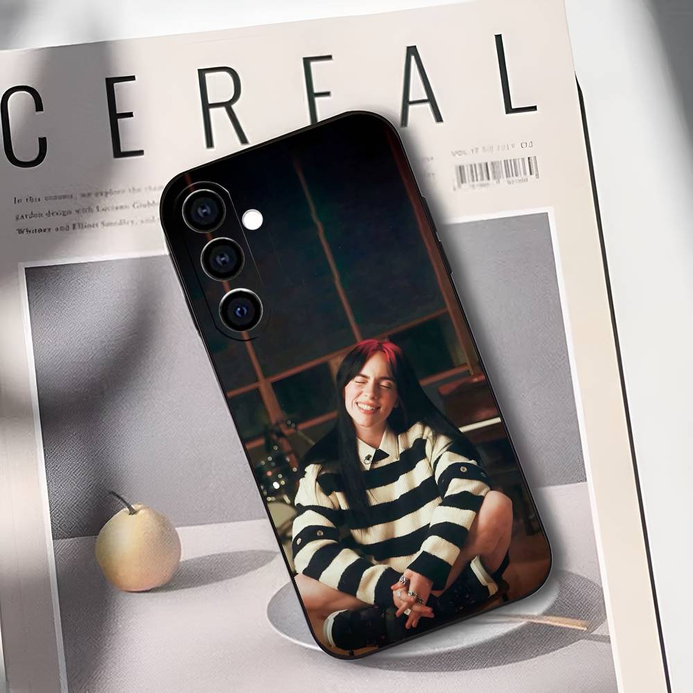 

Singer B-Billie Eilish Phone Case Silicone Soft For Samsung Galaxy A73,A72,A71,A70,A53,A52,A51 Samsung a21s