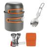 Camping Cookware Kit with Stove Outdoor Cooking Set with Knife Fork Spoon Outdoor Pot Travel Tableware Kitchen Hiking Picnic BBQ