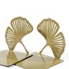 2 szt. Puste podpórki do książek na półki Wytrzymałe metalowe podpórki do książek Podpórki do książek liść ginkgo Podpórki do książek na biurko Dekoracyjny stoper do książek