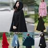 Women Hooded Cape Coat Loose Fit Cloak Style Poncho Jacket Vintage Bohemian Autumn Winter Outerwear