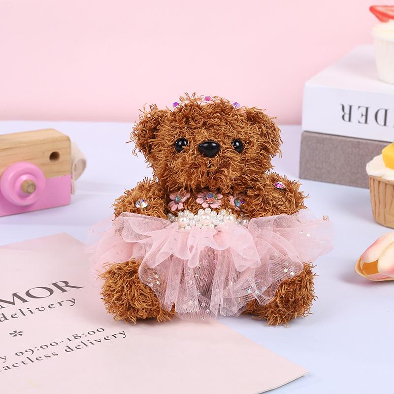 

Очаровательная плюшевая игрушка Мишка Тедди Пара в свадебных нарядах Брелок - Идеальный кулон для школьного рюкзака и свадебный подарок 20 cm коричневый