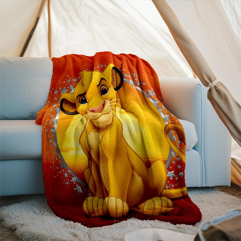 1PC Cartoon Lion king Printed Soft Flannel Blanket Throw for Adult Bedroom Living Room Sofa Camping Travel Fan gifts Christmas Gifts
