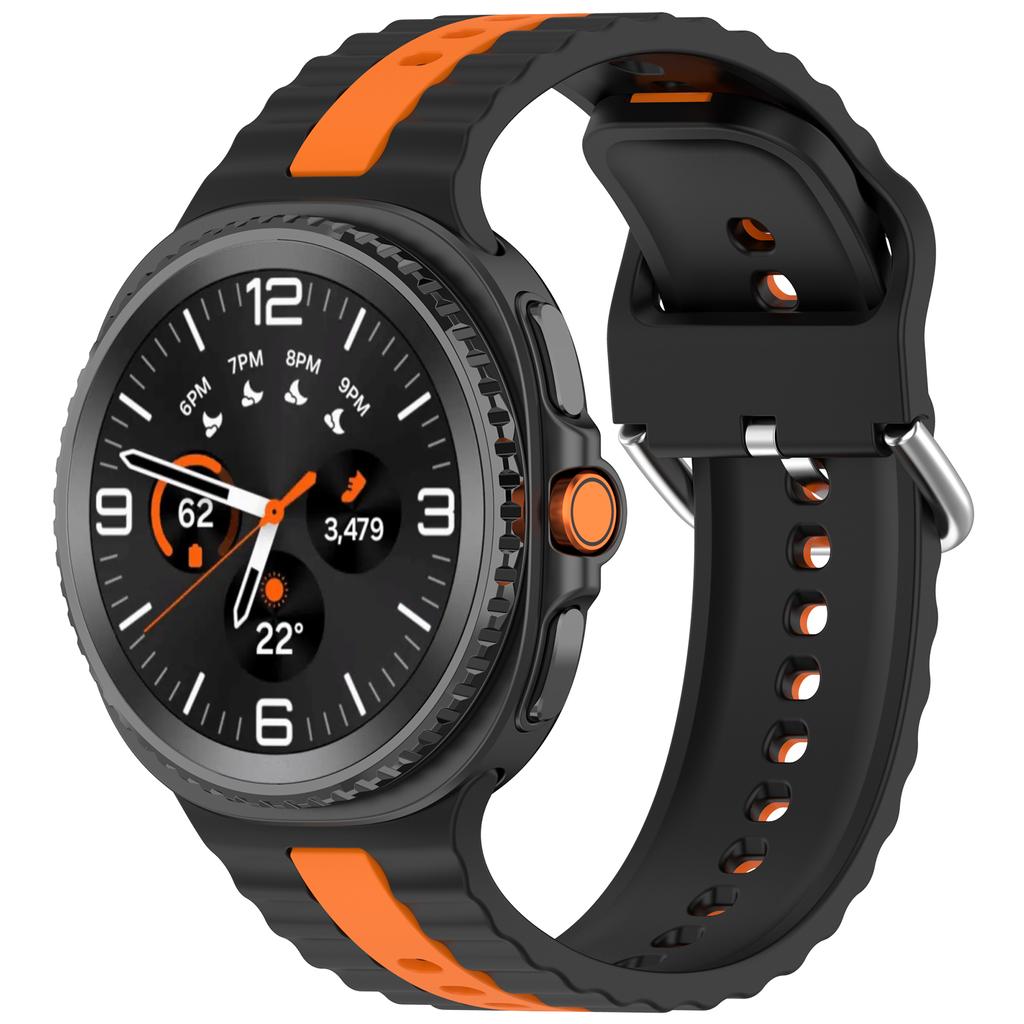 Two-tone Silicone Strap for Samsung Galaxy Watch 8 44mm 40mm Original Bracelet Belt Correa for Galaxy Watch 8 Classic 46mm Band
