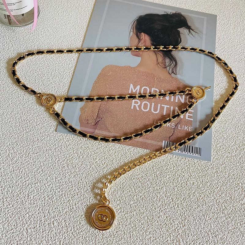 Chic Dress Waist Chain With Metal Link Accent For Young Women