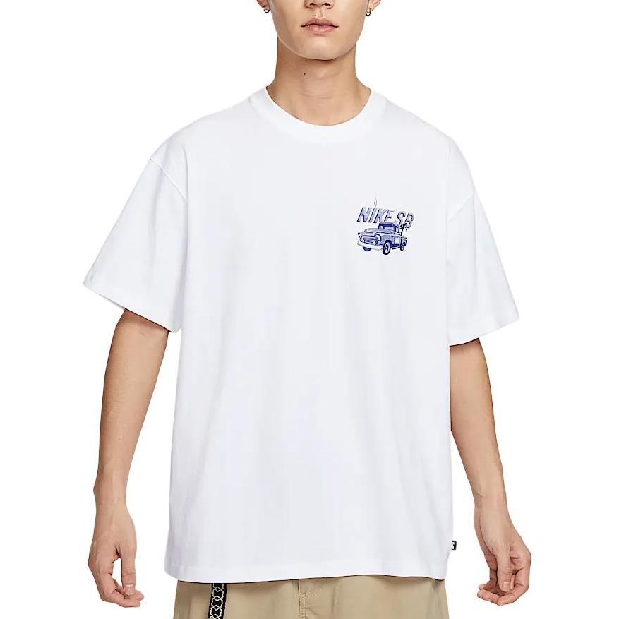 Nike SB Logo Loose Fit Skateboard T-Shirt Men Tops White HJ0821100