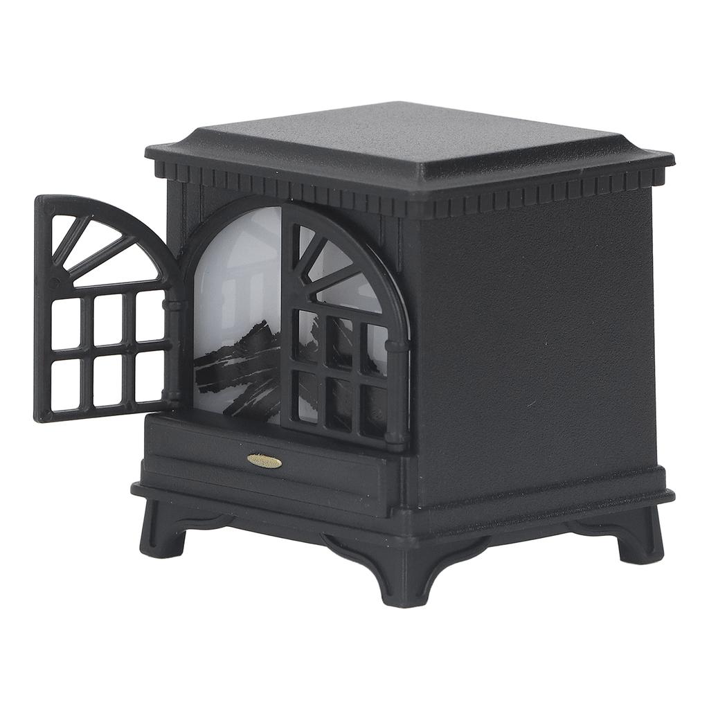 1:12 Dollhouse Fireplace Plastic Miniature Fireplace Dollhouse Mini Furniture Decoration Accessories Black