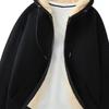 Men Winter Warm Hooded Fleece Jacket Thickened Zip Up Hoodie Casual Plain Sweatshirt Coat for Autumn and Winter