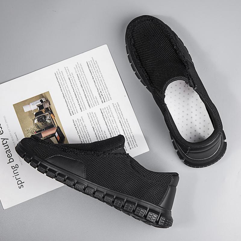 Fashion Fujeak Plus Size Men Mesh Breathable Running Sport Shoes Athletic Sneakers Outdoor Walking Loafers Lazy Shoes Lace-Up Footwear