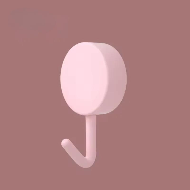 

5/10 шт. Самоклеящийся настенный крючок Прочный без сверления Одежда Туалет Ванная Дверь Кухонное полотенце Вешалка Домашний Стол Шкафчик Крючок 5pcs розовый