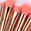 New 12 rose gold makeup brush set, plastic handle blush eyeshadow brush beauty tool