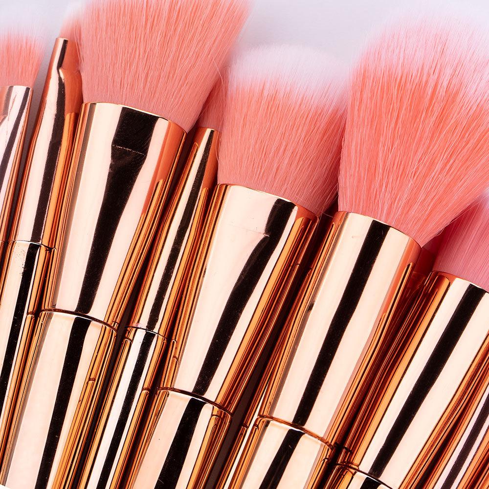 New 12 rose gold makeup brush set, plastic handle blush eyeshadow brush beauty tool