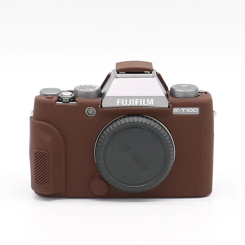 

Силіконовий чохол Сумка для камери Fujifilm X-S10 XS10 X-T200 X-T100 XT200 X-T30 XT30 X-A7 XA7 X-T20 X-T10 XT100 кавовий