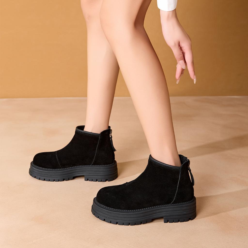 Bottes de Neige à Semelles Épaisses Hiver Chaudes pour Femmes Confort Pelucheux Cheville Tendance Simples Quotidiennes Chaussures pour Femmes Antidérapantes Bottes d'Hiver