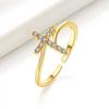 Dainty Sparkling Zircon Cross Ring for Women Silver Color Adjustable Open Finger Ring 2026 Trend Party Jewelry Best Friend Gift