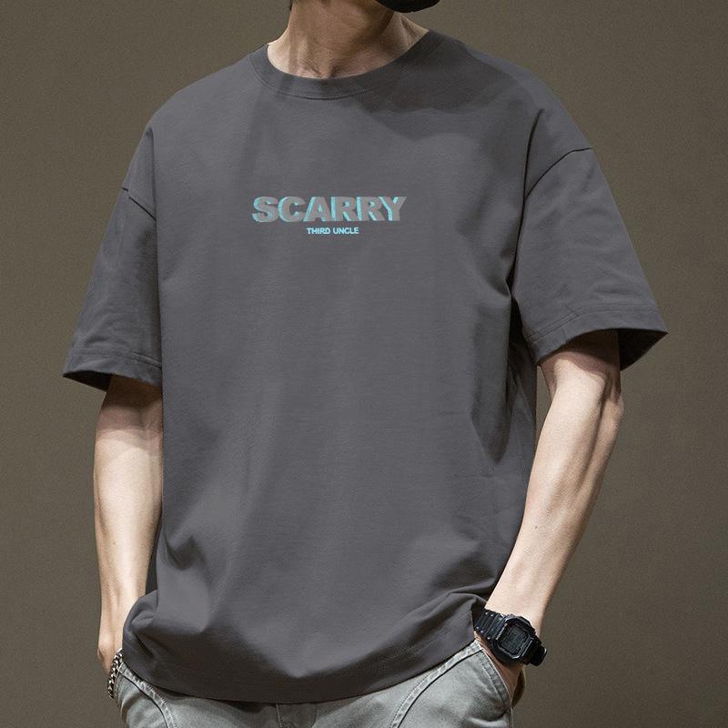 

Men s T-shirt Summer Japanese Loose Pure Cotton Short Sleeved Ins American Style Western-style T-shirt New Casual Ins Trendy Short Sleeved Shirt 3XL