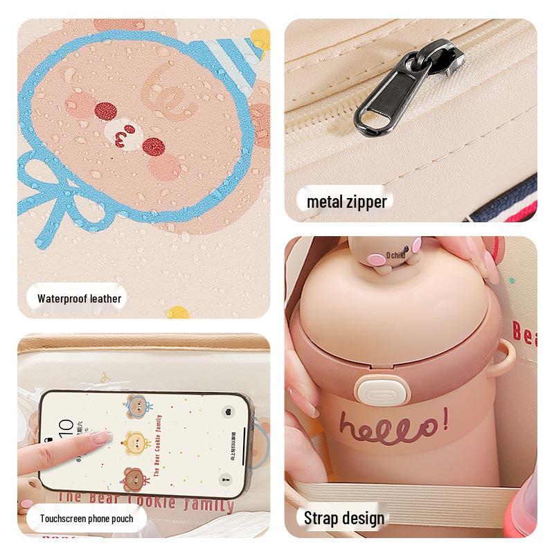 Multifunctional Car Seat Back Organizer with iPad Holder and Trash Can