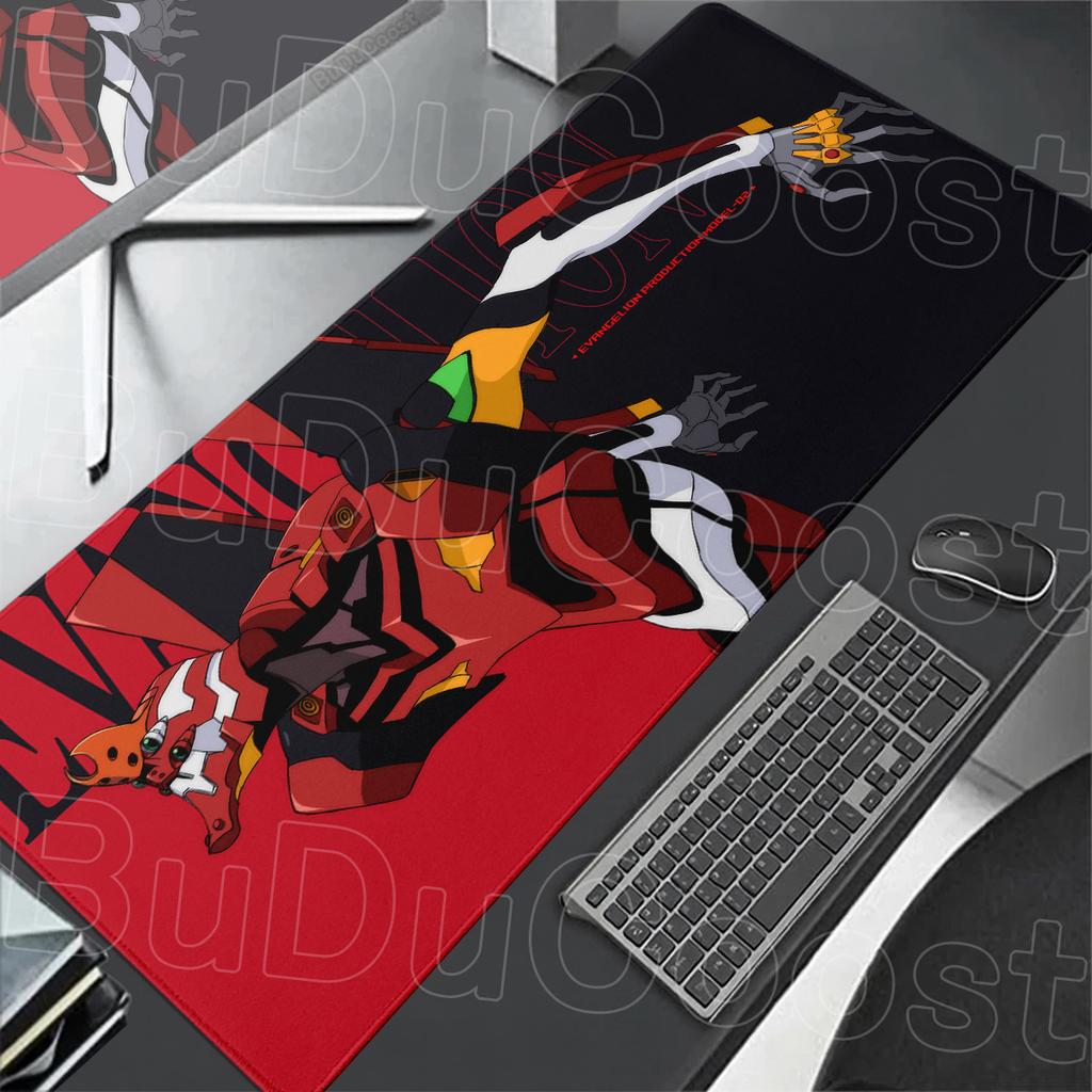 Large Computer Anime Mousepad Evangelion Laptop Office Extend Table Pad XXL E-Sports Stitch Edge Gamer Keyboard Mat for LOL CSGO