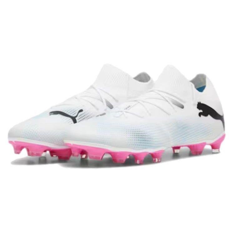 Puma Future Match Comfortable Versatile AG FG Durable Soccer Shoes Unisex Sneaker White Pink 107715-01