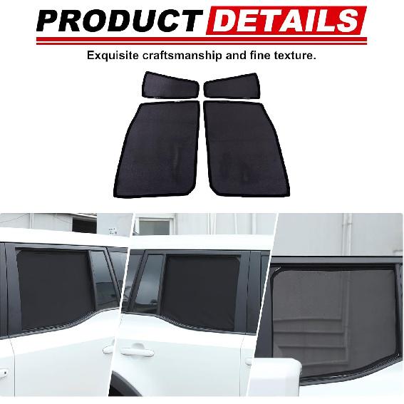 Zadní boční sluneční clony pro Toyota Land Cruiser Prado LC250 2024-2025 Prodyšné síťované závěsy Kryt na okno auta Blokátor UV záření Chránič proti slunci