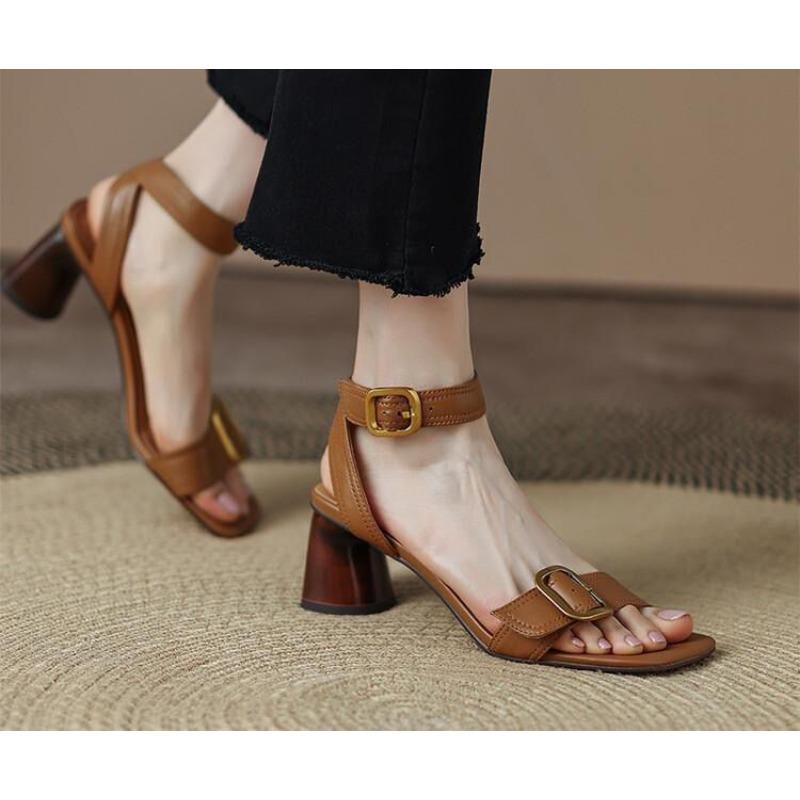 Summer Peep Toe High Heel Women Sandals Sexy Buckle Strap Ankle-wrap Ladies Sandals Club Shoes Sandals for Women Zapatos Mujer