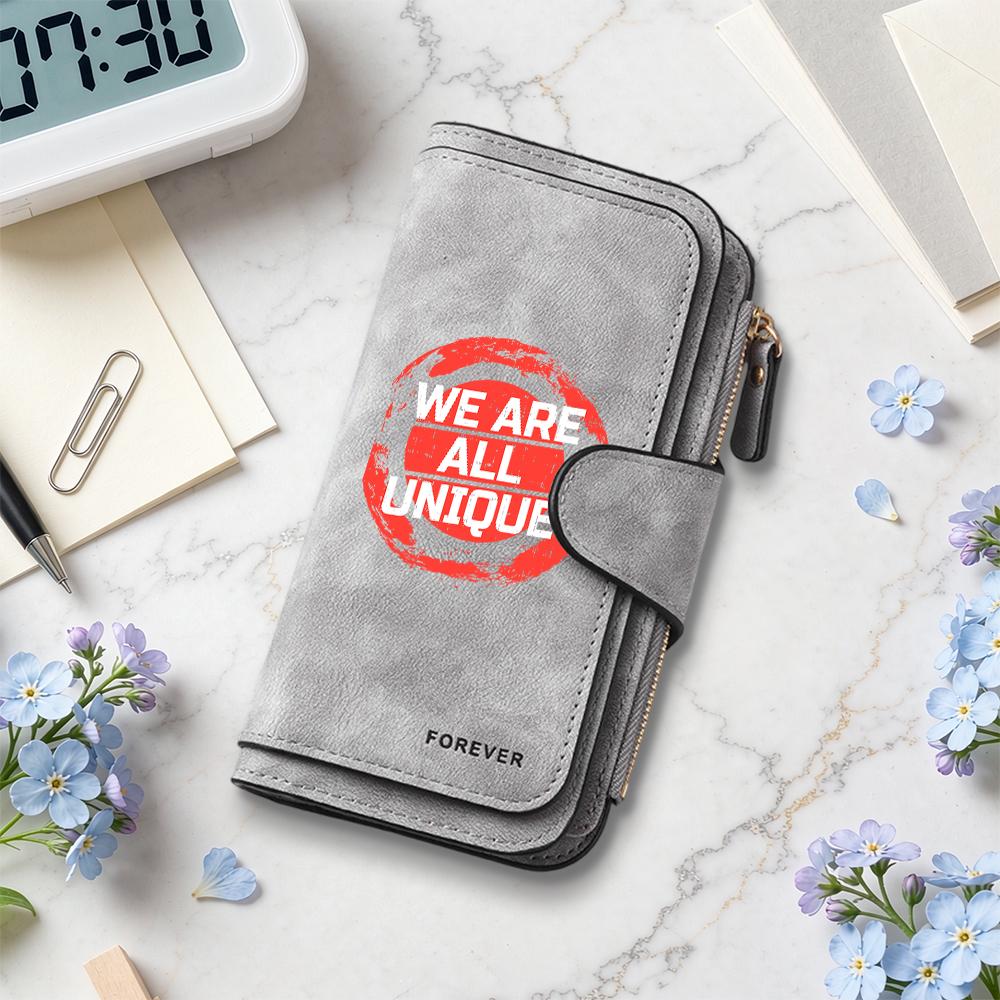 Stylish Long Wallet Unique Slogan Print Multi Slot Card Holder Fashion Casual Portable Daily Purse for Men Women