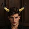 DIY Horn Headband Kit Halloween Ram Headband, Detachable Devil Headpiece for Retro Simulation Carnival Party, Festival Cosplay Hair Accessory,