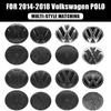 For VOLKSWAGEN VW 2Pcs ABS 139mm 110mm VW Polo Car Front Logo Grille Badge Trunk Badge For Volkswagen Polo 6 2019-2024 Car Repla Zq8