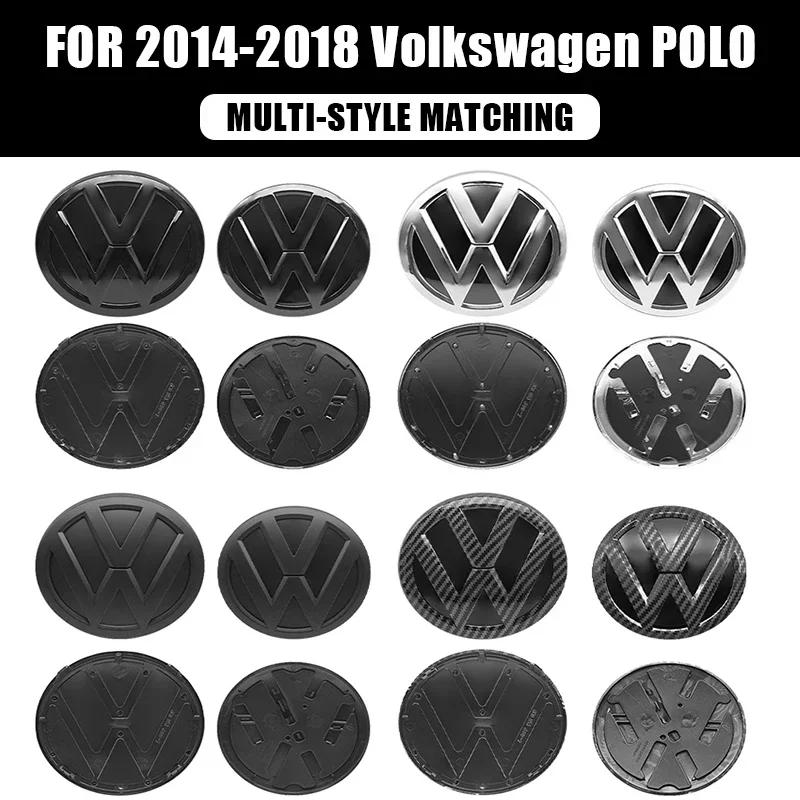 For VOLKSWAGEN VW 2Pcs ABS 139mm 110mm VW Polo Car Front Logo Grille Badge Trunk Badge For Volkswagen Polo 6 2019-2024 Car Repla Zq8