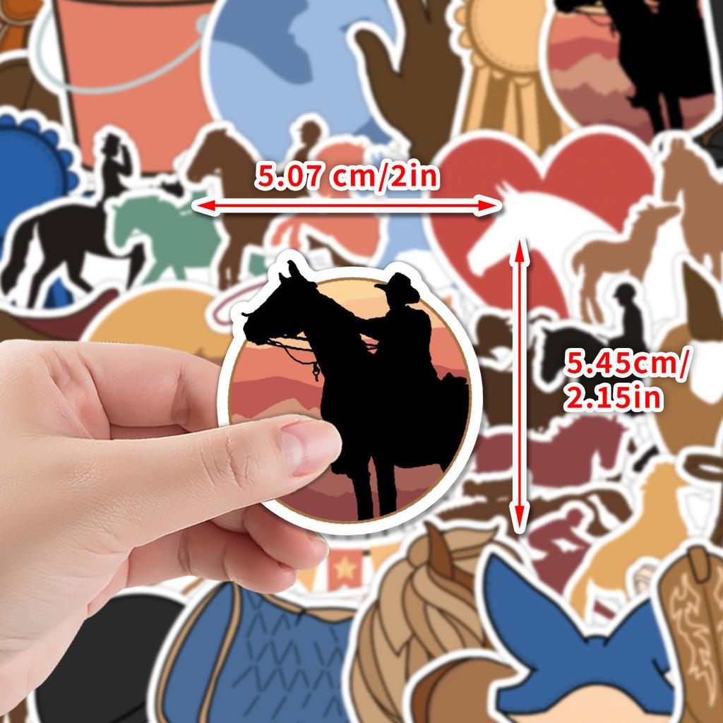 1050Pcs Equestrian Sports Horse Racing Western Cowboy Cartoon Graffiti Decorative Notebook Waterproof Sticker Kids Toy