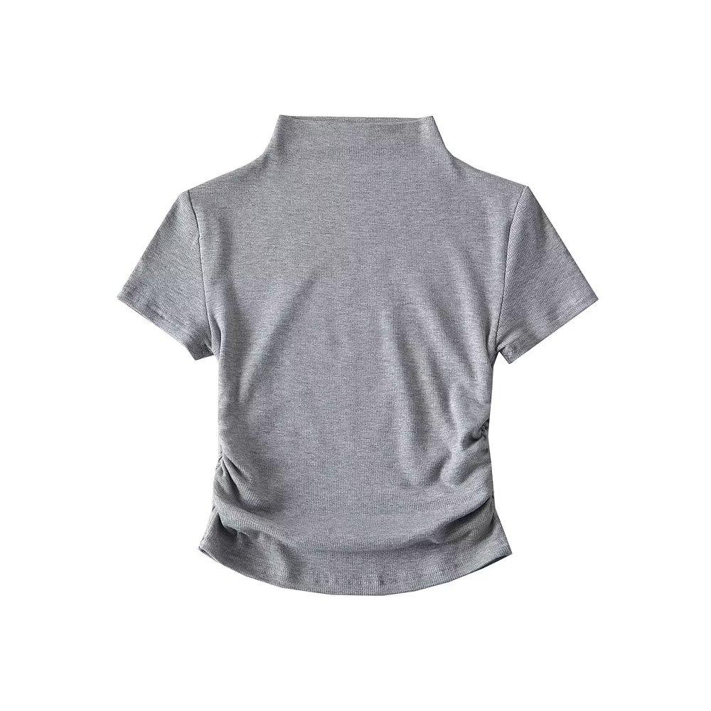 Trendy Ruched Short Sleeve Bodycon Top for Women