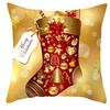 New Christmas Golden Snowflake Peach Leather Velvet Pillowcase Home Sofa Pillow Cushion Cover