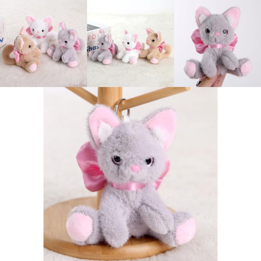 Animal Plush Cat Toy With Short Pile Plush For Backpack Accessory