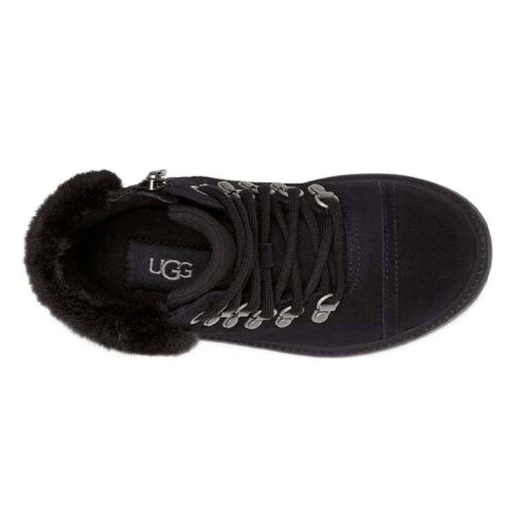 UGG Kids Azell Hiker Weather Black Waterproof Leather Ankle Boots 1123622K-BLKS