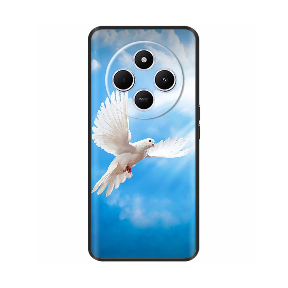 Shockproof Funda For Xiaomi Redmi A4 5G Case 6.88" Soft TPU Silicone Phone Cover For RedmiA4 2024 A 4 Capas Printed Heart Flower
