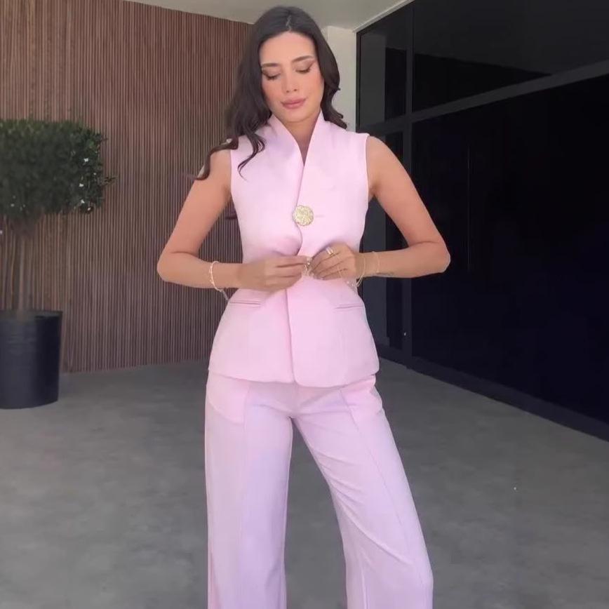 2025 Women's Sleeveless Casual Fashion Suit for Summer