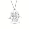 Angel Wing & Open Heart Pendant Necklace Romantic Gothic Statement Jewelry 45cm or 70cm Long Chain