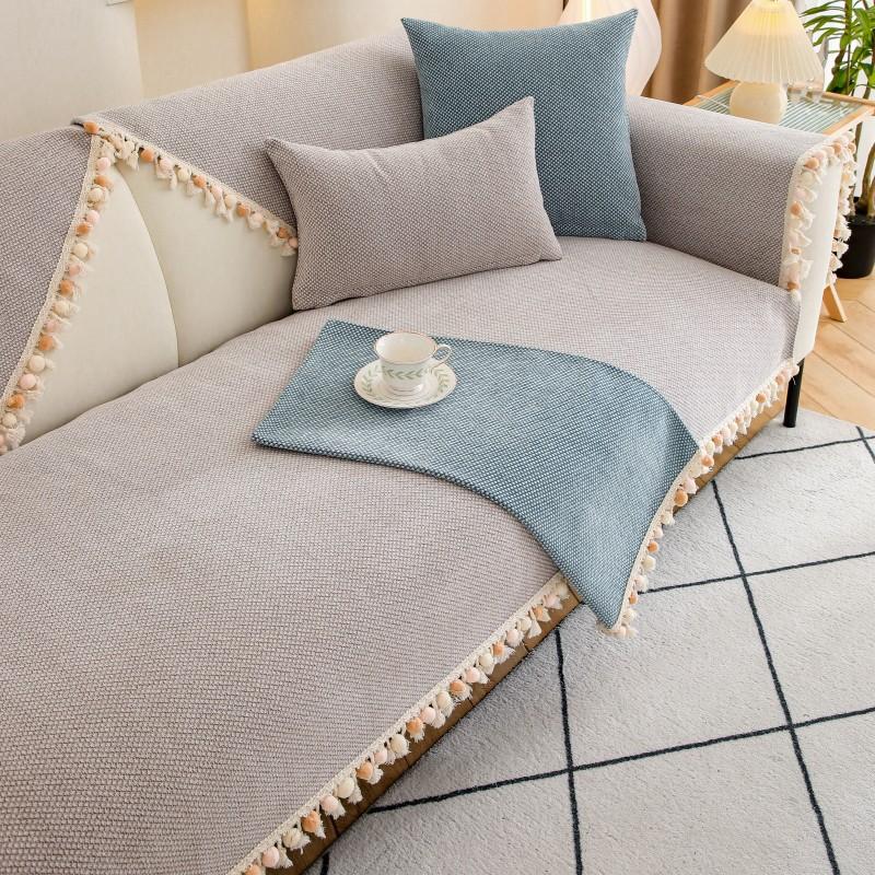 Four Seasons Sofa Cover Universal Tassel Couch Skirt Non -Slip Sofa Cushion For Living Room Sofa Cushion Towel Armrest Covers