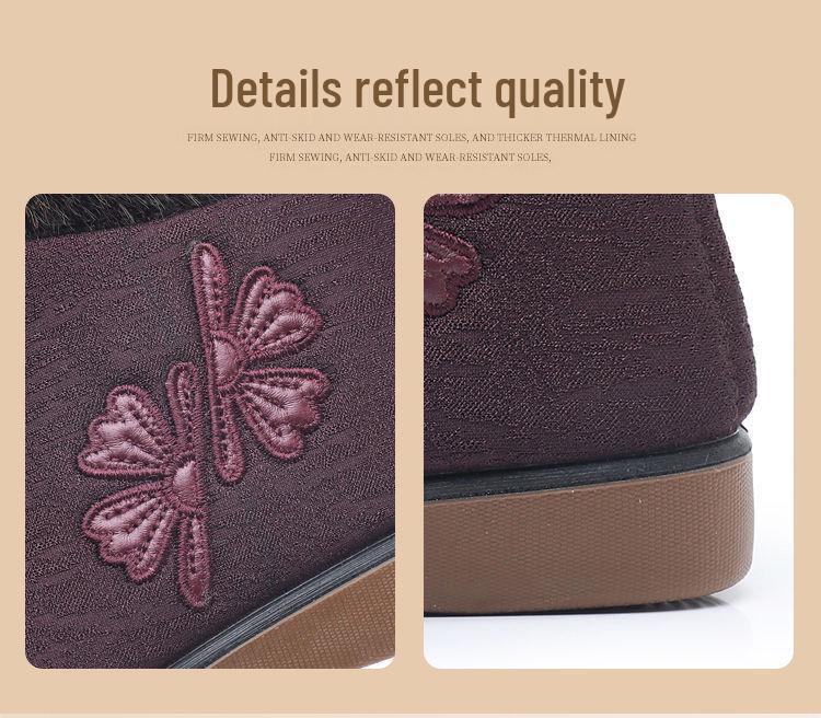 Women's Winter Velvet-Lined Non-Slip Elderly Shoes