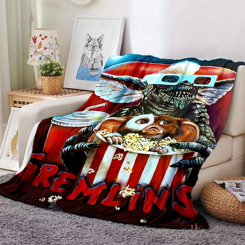1 Stück Gremlins 3D Kuscheldecke Weiches Flanell, Gemütlich für Alle Jahreszeiten Polyester Perfekt für Zuhause, Büro