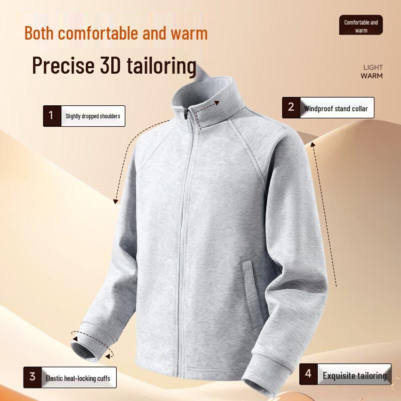 Warrior Men's Fleece-Lined Stand Collar Casual Jacket