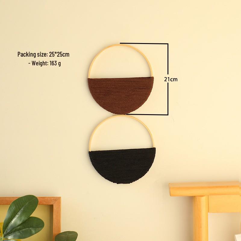 Handmade Bohemian Double Round Light Luxury Wall Shelf Hanging