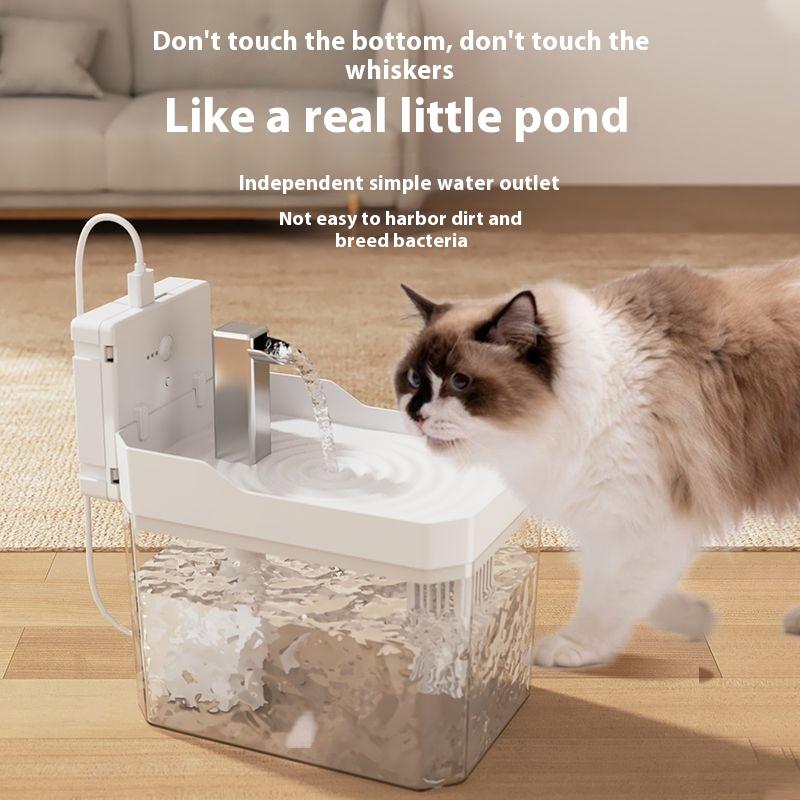 Kabelloser Induktions-Automatik-Trinkbrunnen Wasserfilter Zirkulation Haustier Katze Wassernapf Abnehmbar Mit Pumpe