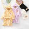 Children's Plush Cartoon Bathrobe - Boys' & Girls' Double-Sided Fleece Pajamas for Autumn/Winter