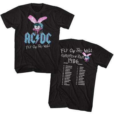 AC/DC Fly Wall Європейський тур Чорна Рок-н-рольна Музична Група Футболка