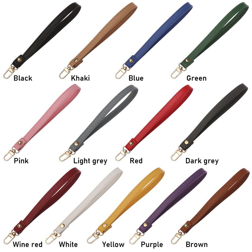 Metal Bag Wrist Strap Key Belt Wallet Strap Belt Waterproof Handbag Straps PU Leather