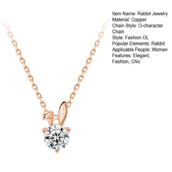 Náhrdelník s králičími ušami Náušnice Zirkón Králik Zvieracia Šperky pre Svadbu Výročie Narodeninovú Oslavu